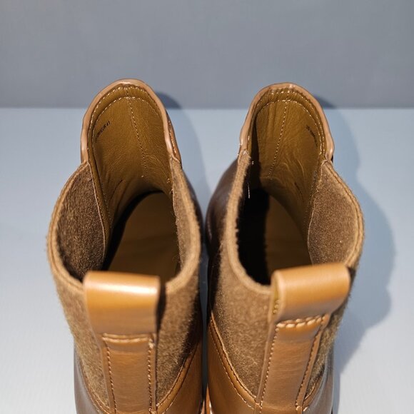 NEW Vince Rue Ankle Bootie Womens 10 Light Fawn Leather Water Repellent Chelsea - Picture 9 of 14